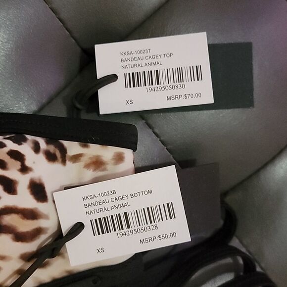 Kendal & Kylie Cagey Strappy Bandeau 2 piece Bikini low rise bottom Xsmall - Picture 9 of 13